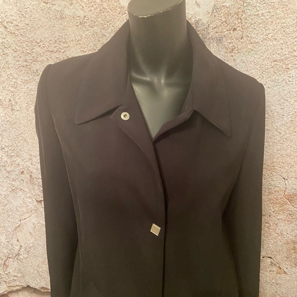 Pizazz Black Long Snap Front Blazer - Picture 2 of 9